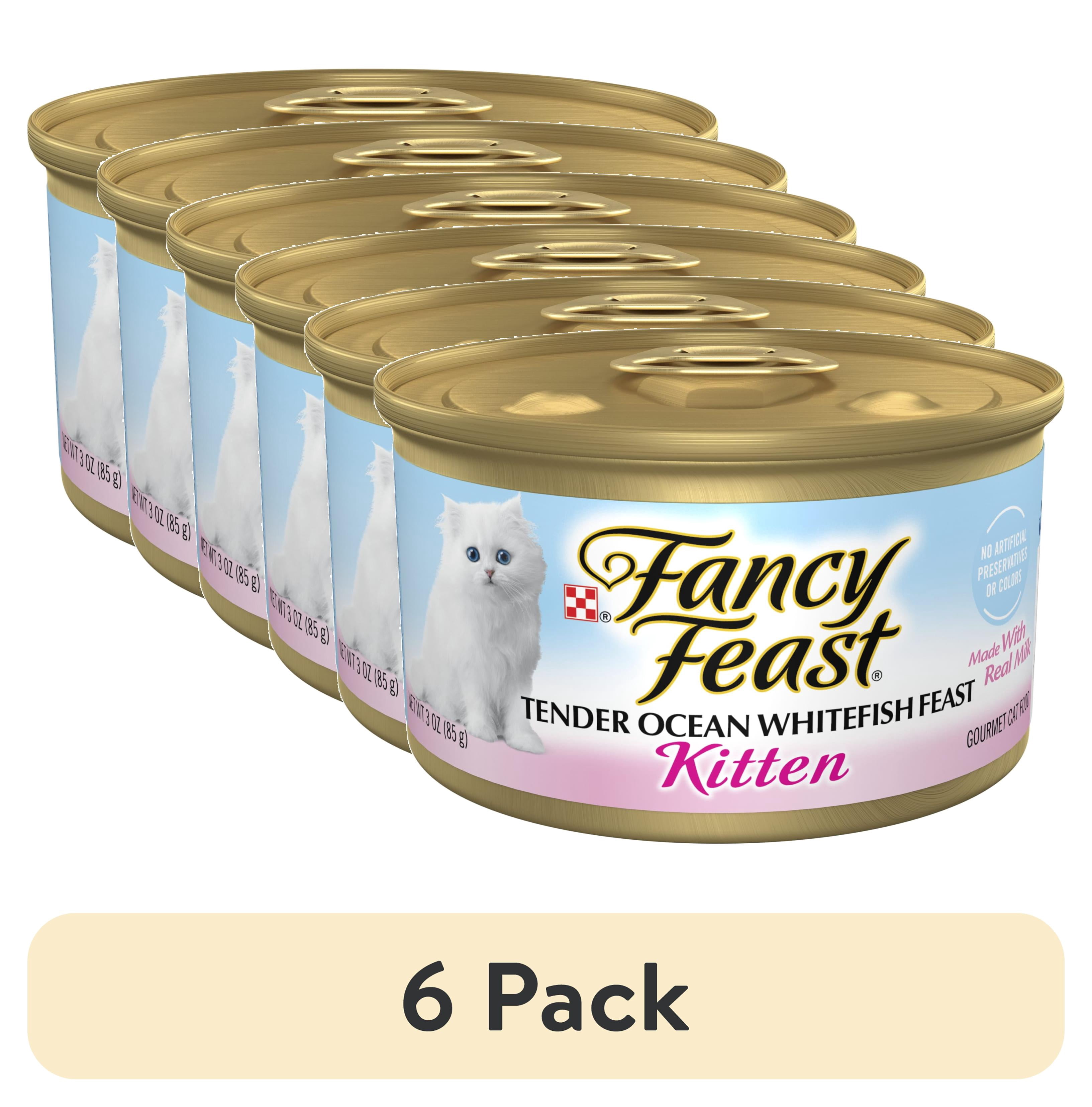 (6 pack) Purina Fancy Feast Kitten Food, Wet Cat Food, Ocean Whitefish, 3 oz Can