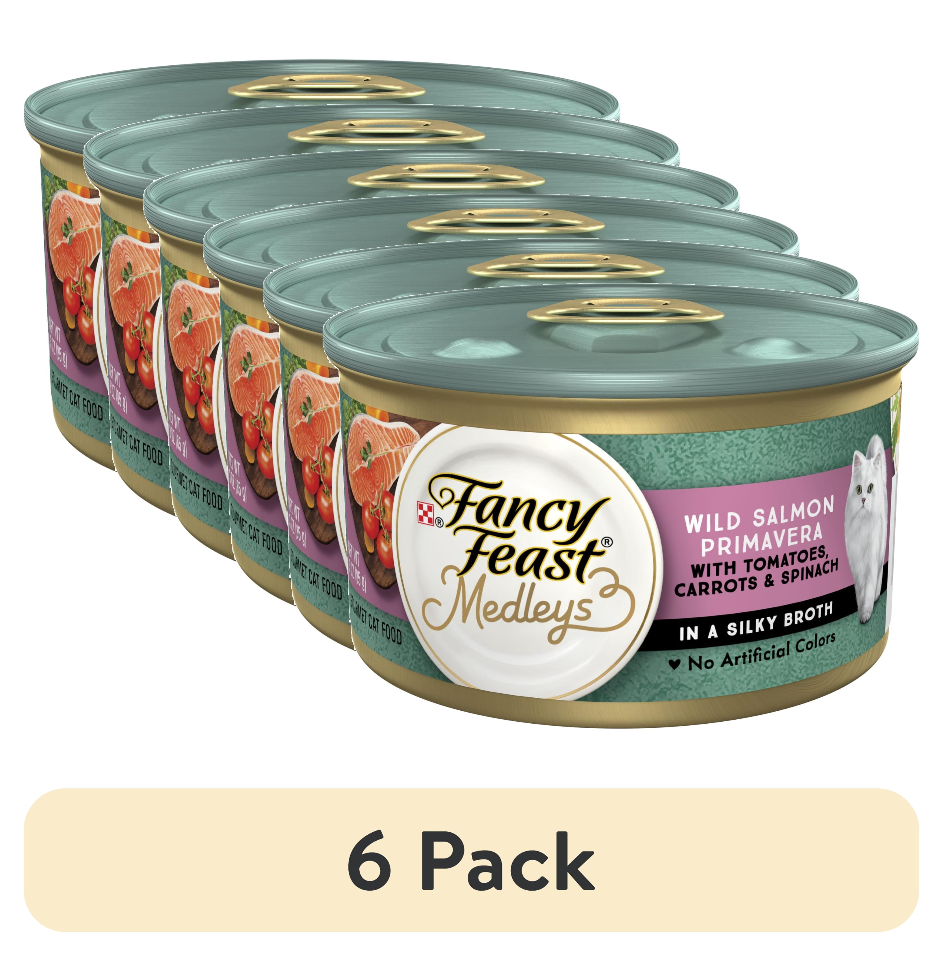 (6 pack) Purina Fancy Feast Medleys Cat Food, Wet Cat Food, Salmon Primavera, 3 oz Can