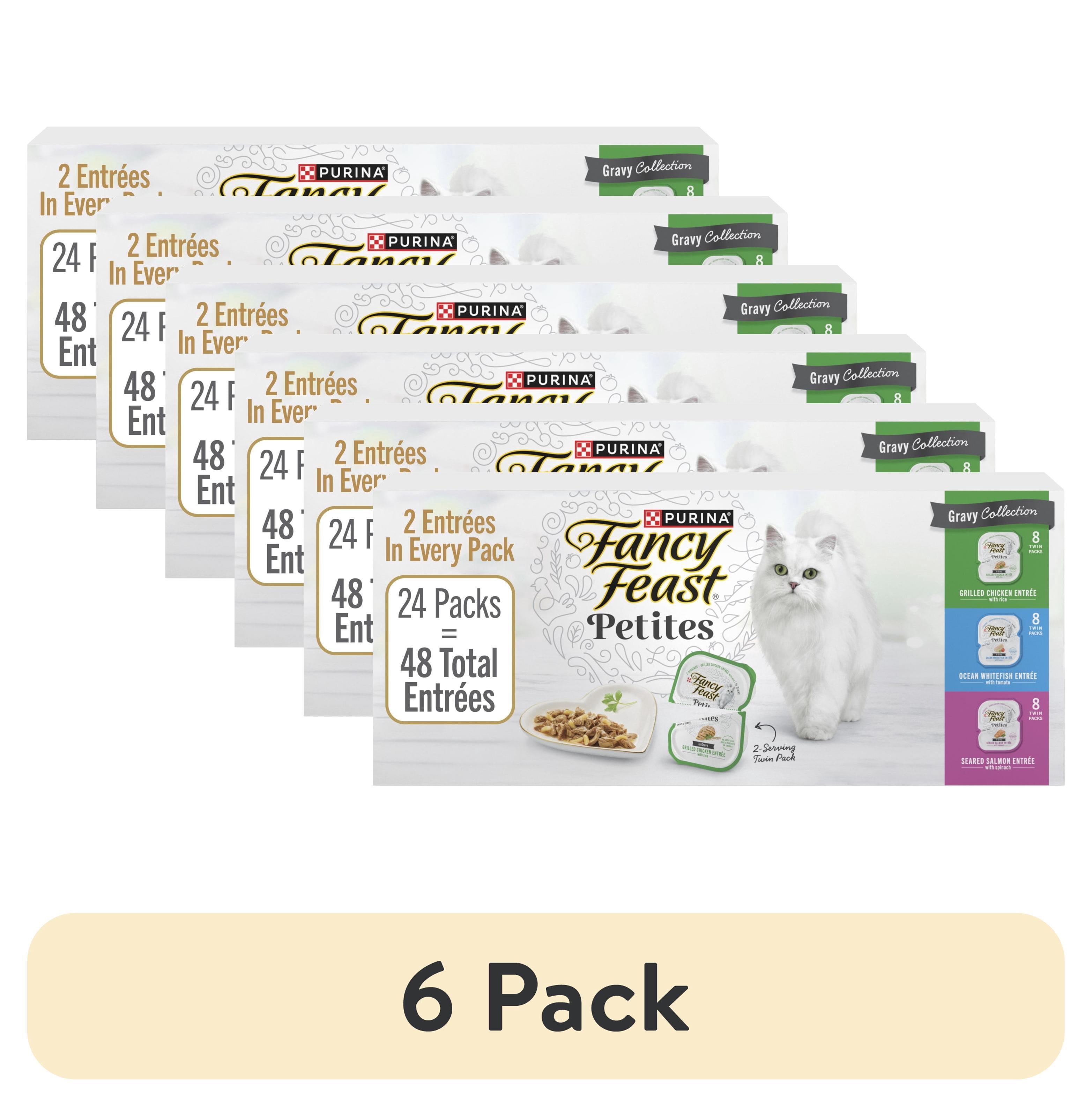 (6 pack) Purina Fancy Feast Petites Gravy Collection Wet Cat Food, Variety Pack, 2.8 oz (24 Pack)