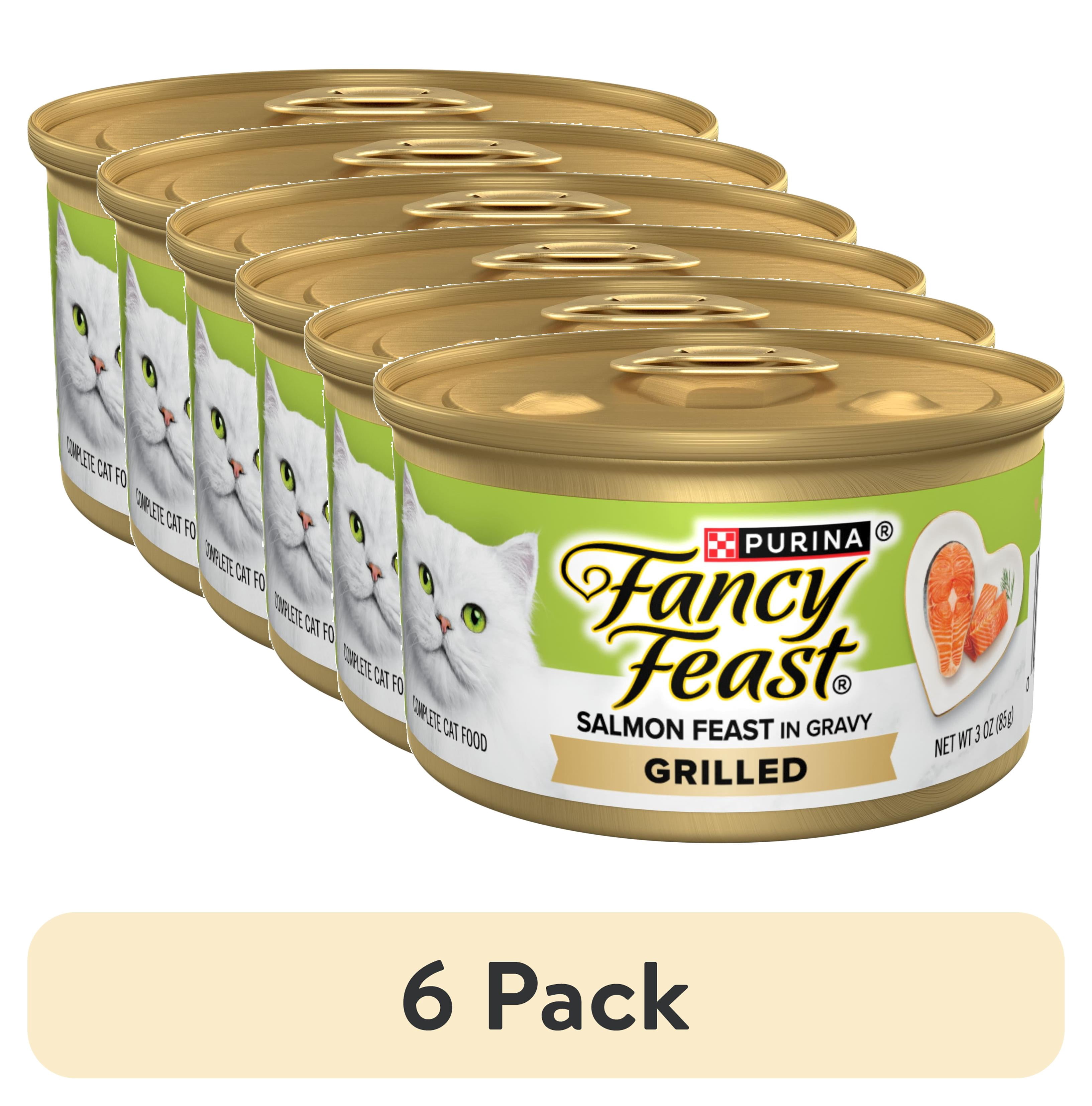 (6 pack) Purina Fancy Feast Grilled Salmon Feast in Gravy Wet Cat Food ...