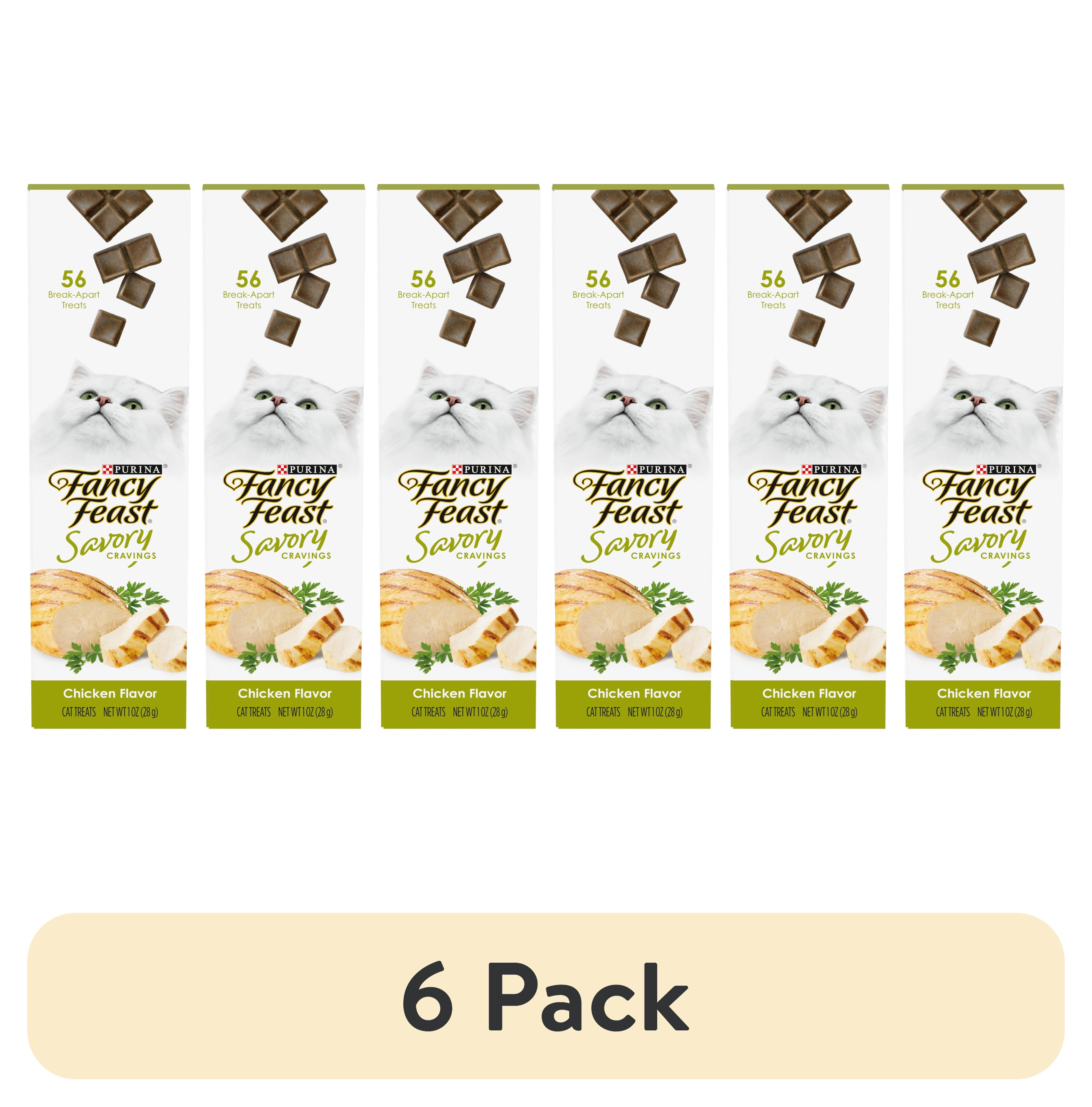 (6 pack) Purina Fancy Feast Savory Cravings, Soft Cat Treats, Chicken, 1 oz Box