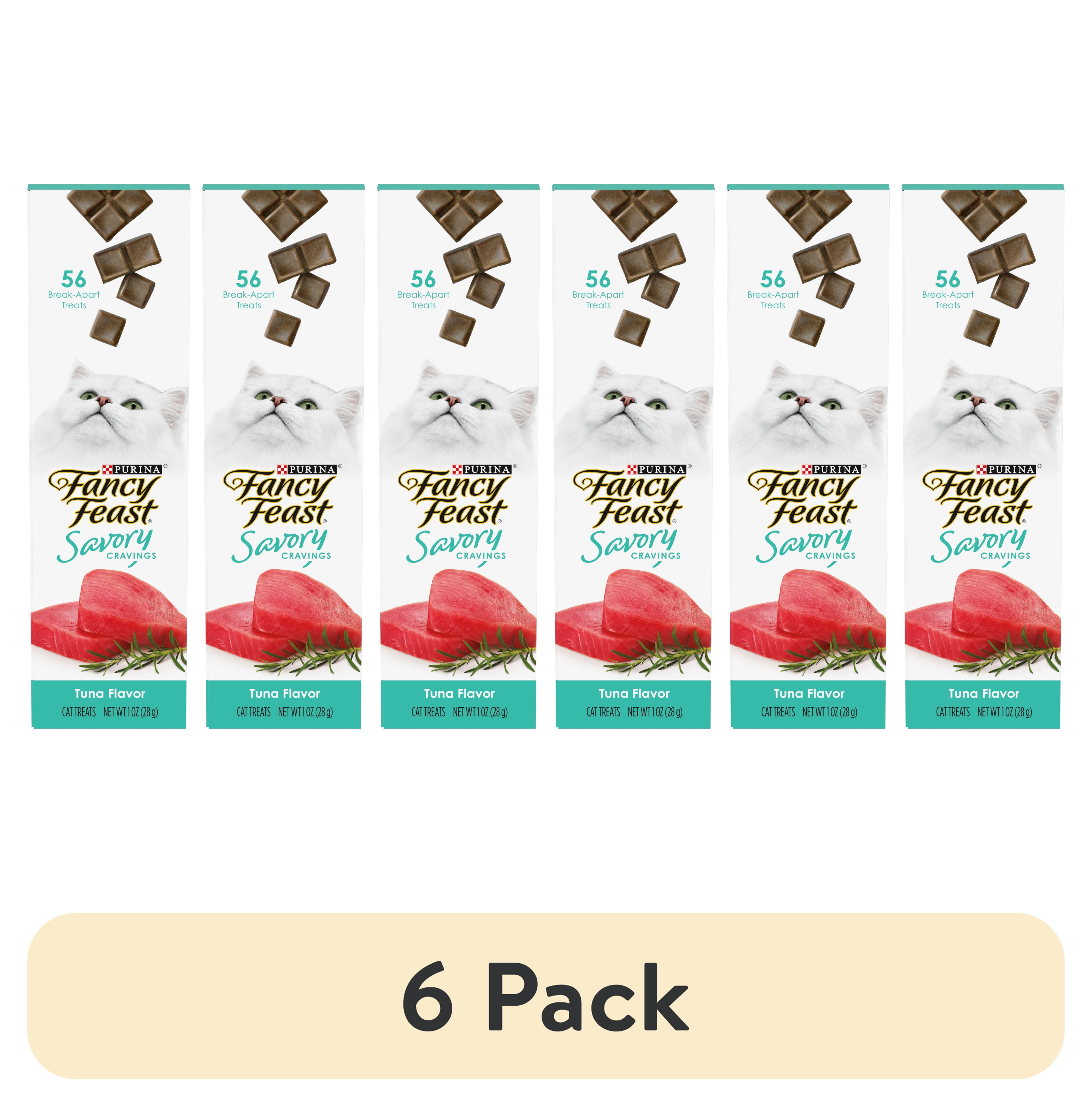 (6 pack) Purina Fancy Feast Savory Cravings, Soft Cat Treats, Tuna, 1 oz Box