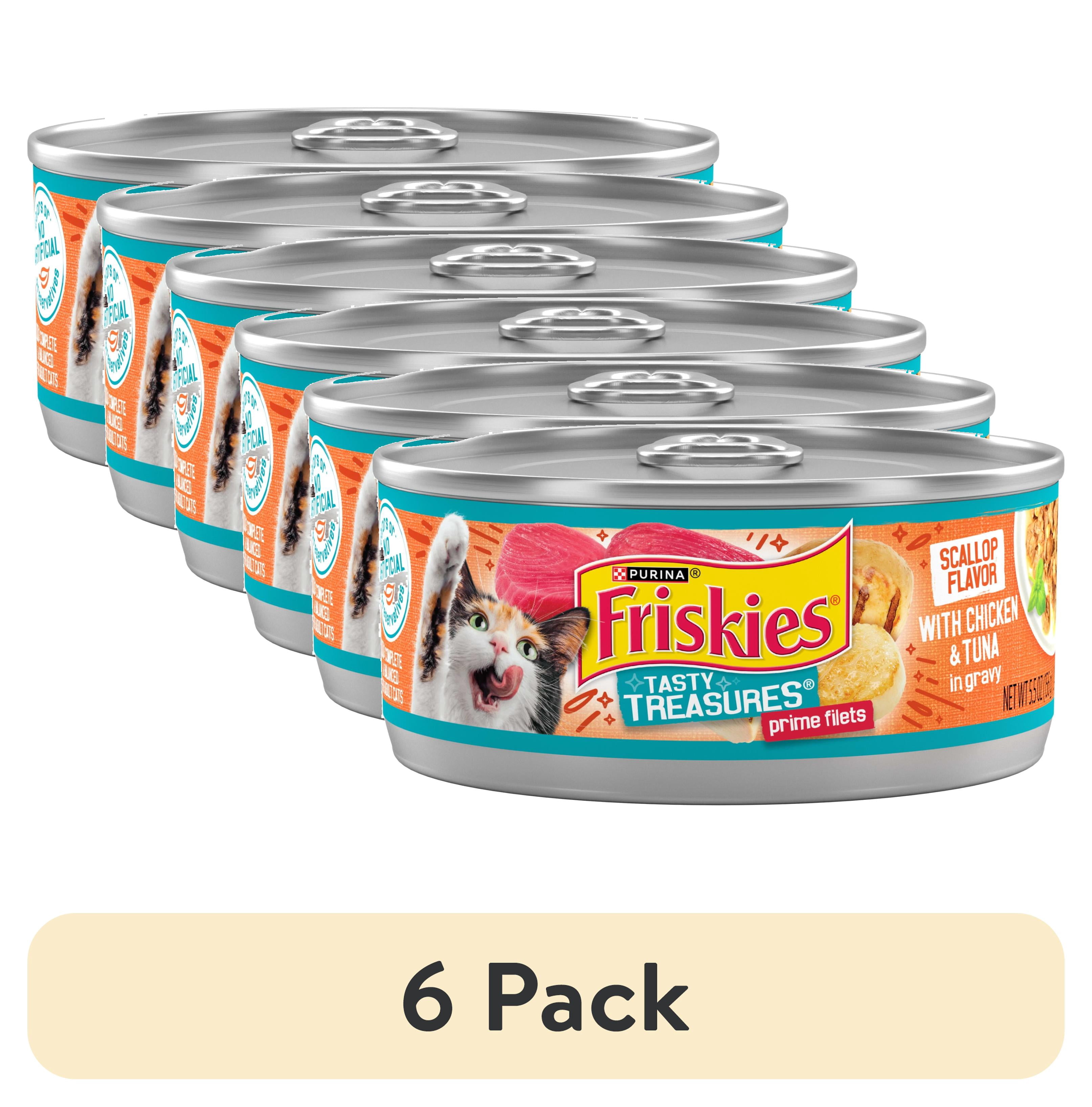 (6 pack) Purina Friskies Chicken and Tuna, Wet Cat Food, 5.5 oz Cans, 24 Pack