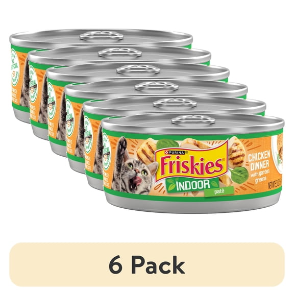 (6 pack) Purina Friskies Chunky Chicken Dinner, Wet Cat Food, 5.5 oz Cans