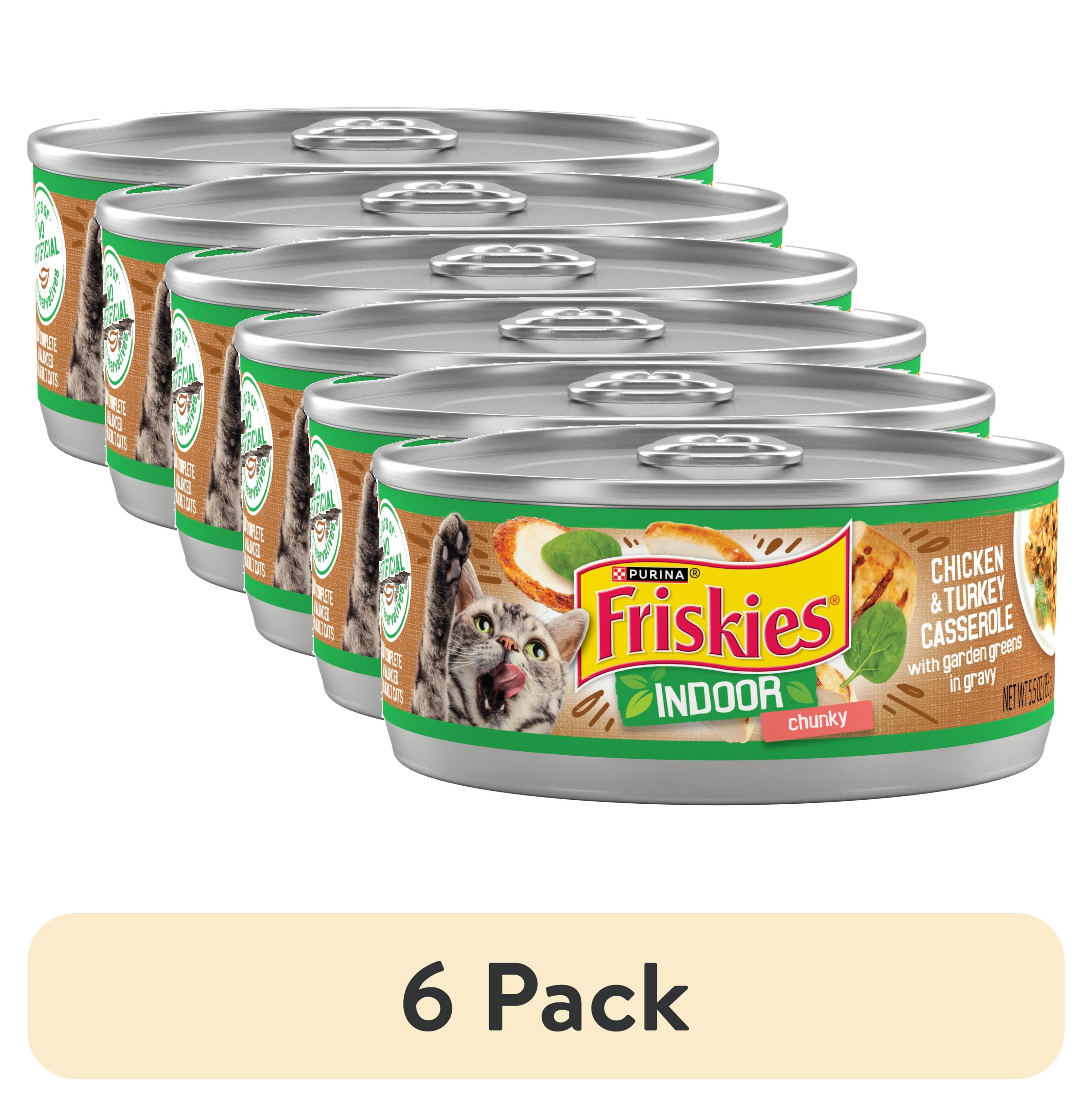 (6 pack) Purina Friskies Chunky Chicken and Turkey Casserole, Wet Cat Food, 5.5 oz Can