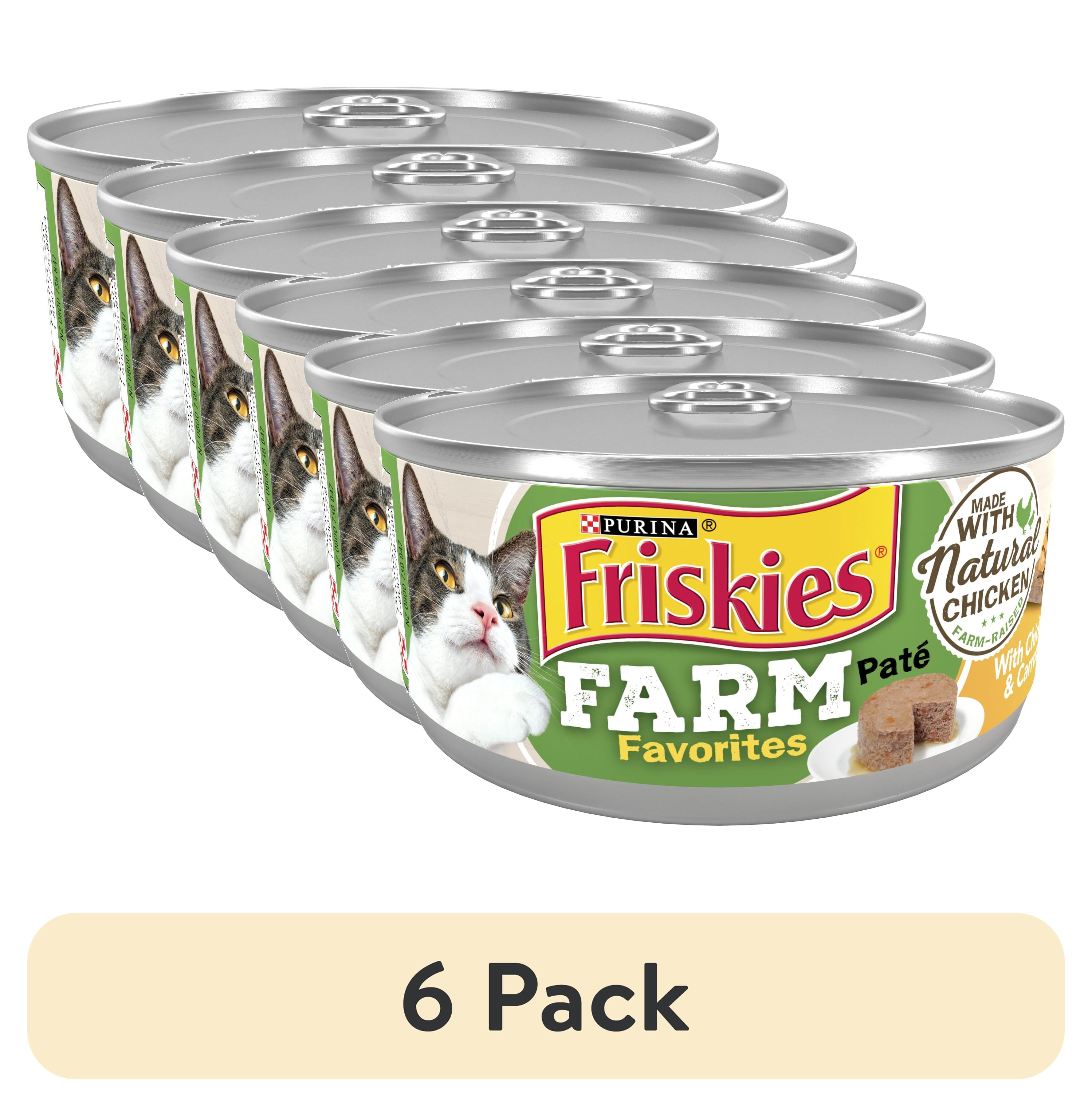 (6 pack) Purina Friskies Farm Favorites Pate, Chicken Carrot, Wet Cat Food, 5.5 oz Can