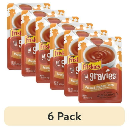 (6 pack) Purina Friskies Lil Gravies Roasted Chicken Flavor Gravy, Wet Cat Food, 1.55 oz. Pouch