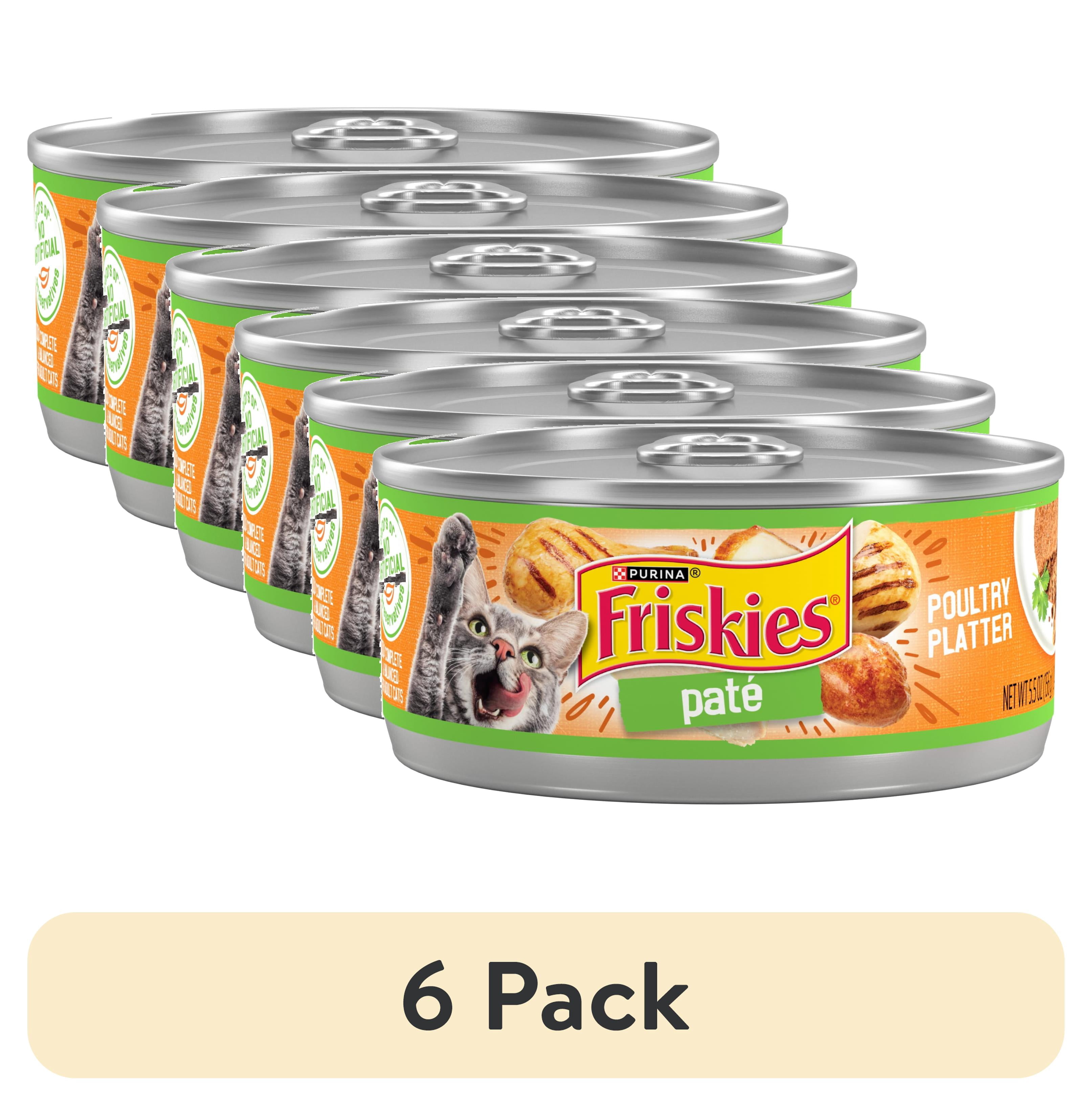 (6 pack) Purina Friskies Pate, Poultry Platter, Wet Cat Food, 5.5 oz Can