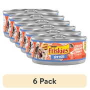 (6 pack) Purina Friskies Shreds, Chicken and Salmon Dinner in Gravy, Wet Cat Food, 5.5 oz Can