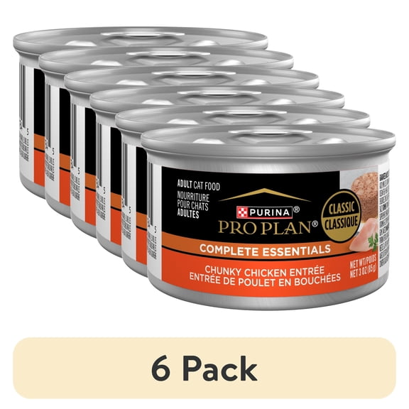 (6 pack) Purina Pro Plan Complete Essentials, Chicken, Wet Cat Food, 3 oz Cans