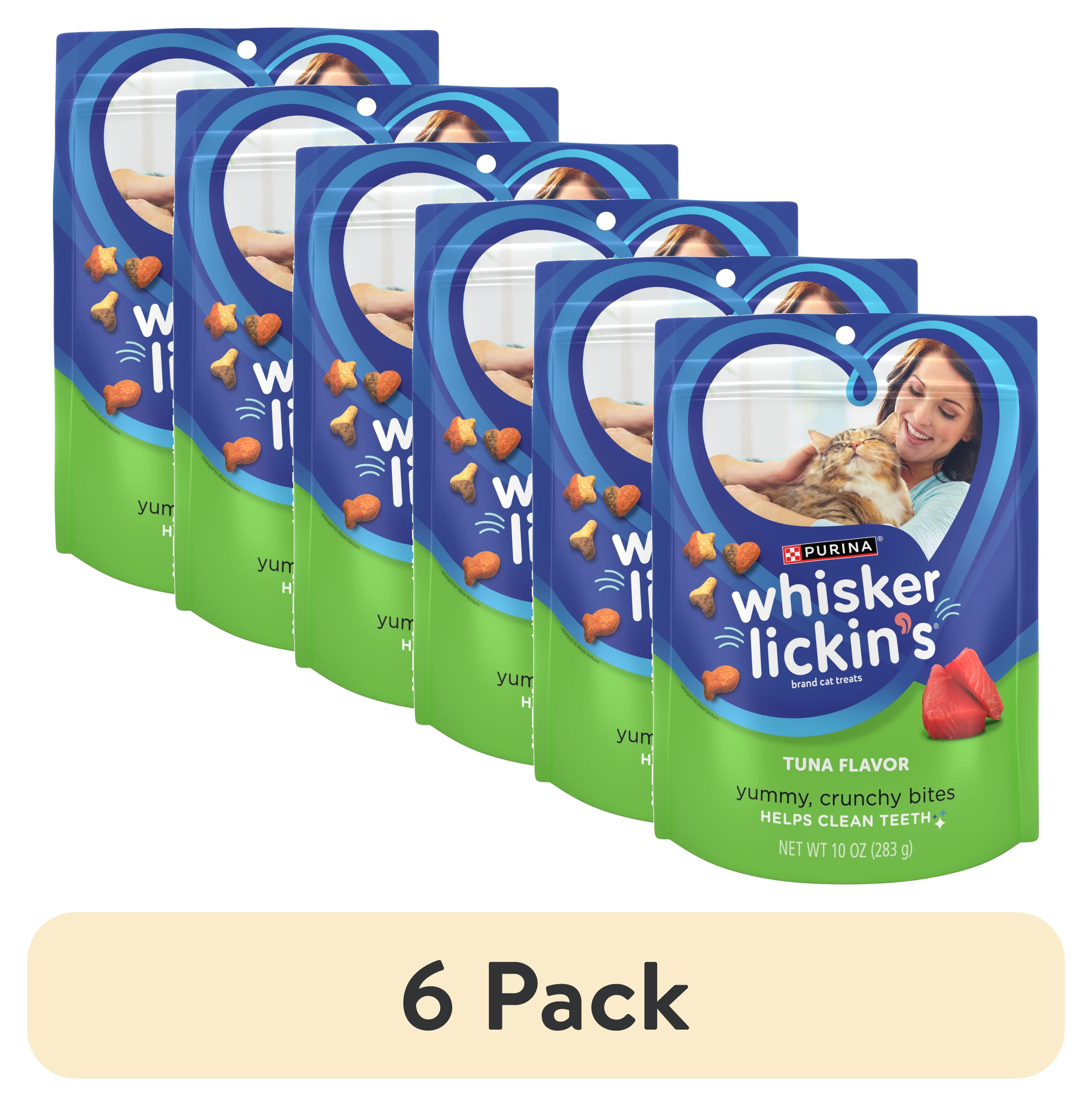 (6 pack) Purina Whisker Lickin's Dental Cat Treats, Tuna, 10 oz Bag