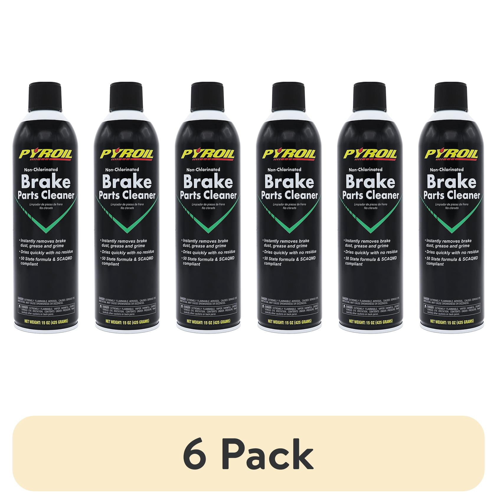 (6 pack) Pyroil Brake Parts Cleaner, Fast-Drying Non-Flammable for Cars, Trucks, Motorcycles, 15 oz