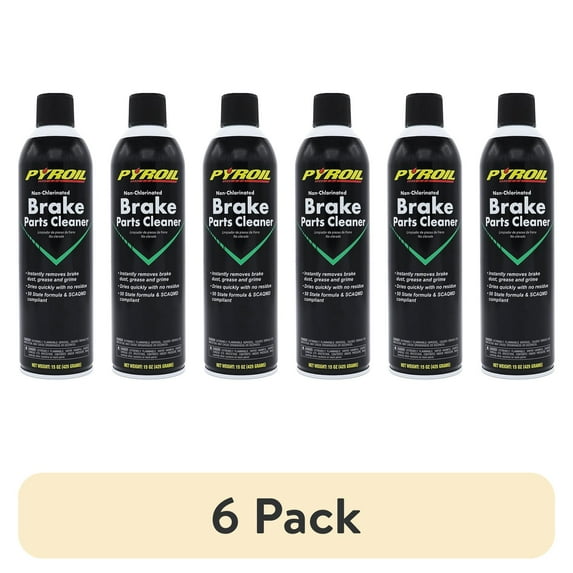 (6 pack) Pyroil Brake Parts Cleaner, Fast-Drying Non-Flammable for Cars, Trucks, Motorcycles, 15 oz
