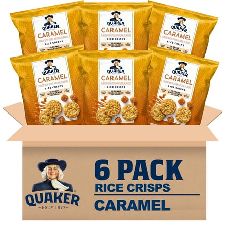 (6 pack) Quaker Caramel Flavored Rice Crisps 7.04 oz Bag