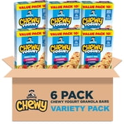 (6 pack) Quaker Chewy Yogurt Strawberry and Blueberry Variety Pack, 12.3 oz, 10 Count