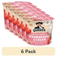 thumbnail image 1 of (6 pack) Quaker Instant Oatmeal, Strawberries & Cream, 1.51 oz Cup, 1 of 8