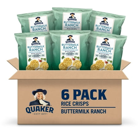 (6 pack) Quaker Rice Crisps, Buttermilk Ranch, 6.06 Oz.