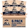 thumbnail image 1 of (6 pack) Quaker Fiber Instant Oatmeal, Maple Brown Sugar, 35% Daily Value of Fiber, Whole Grains, No Artificial Flavors, 1.58 oz packets, (8 Pack), 1 of 9
