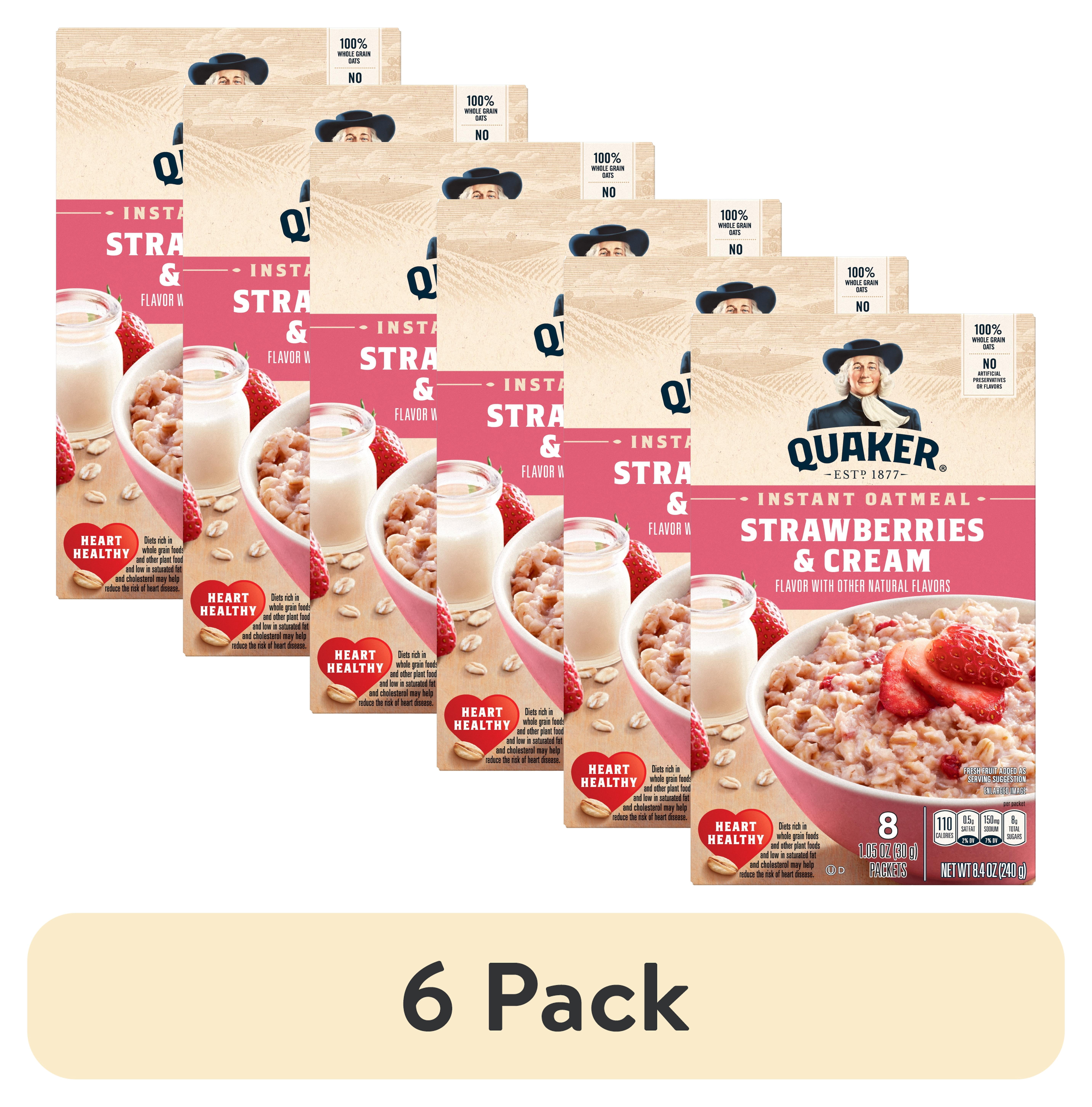 4 pack) Quaker Strawberries & Cream Flavored Instant Oatmeal 8.4