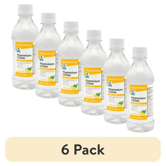 (6 pack) Quality Choice Magnesium Citrate Liquid Laxative - Constipation Relief Oral Solution - Lemon Flavor 10oz Each