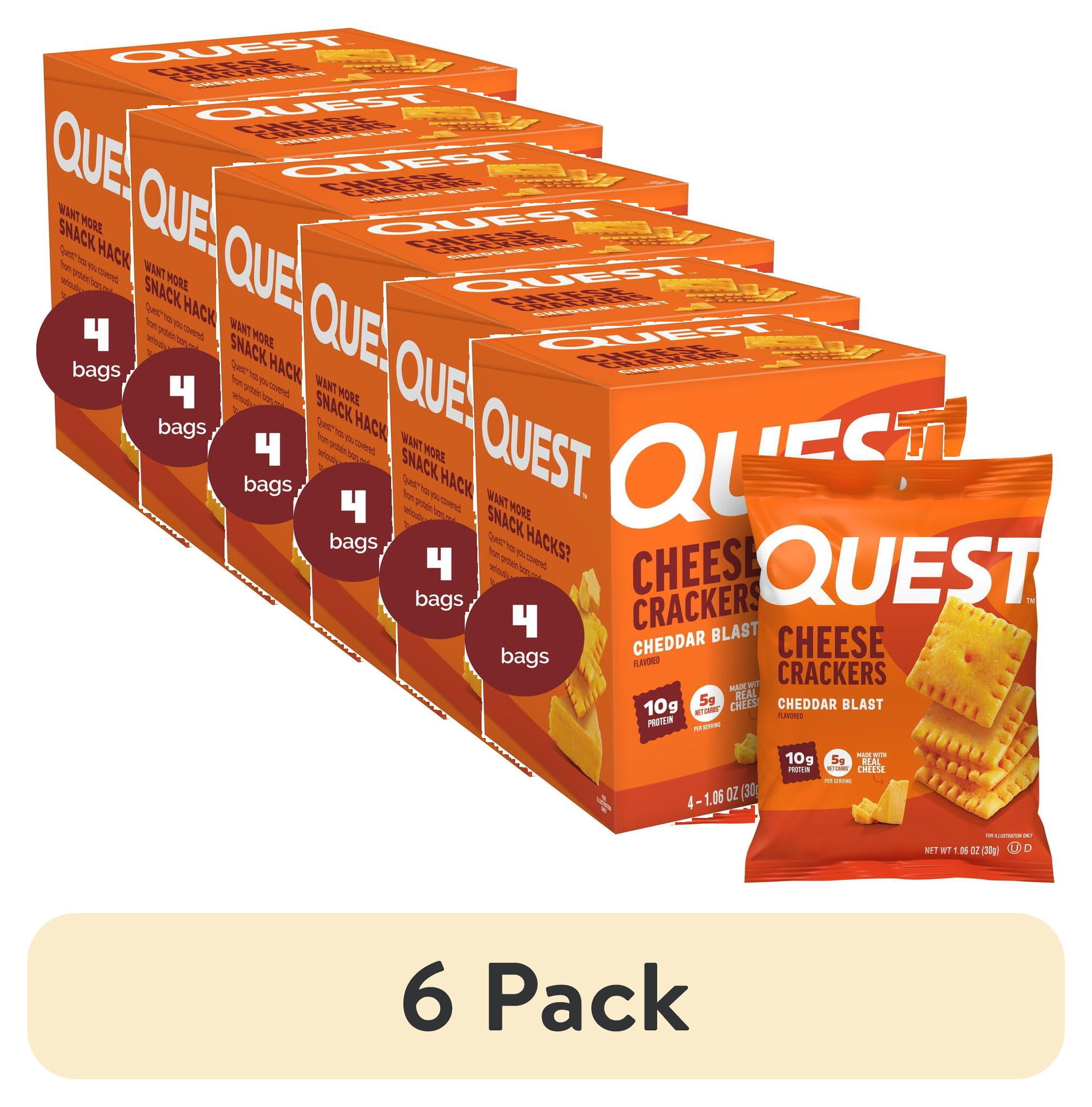 6 pack) Quest Protein Crackers, Cheddar Blast flavor, 15g of