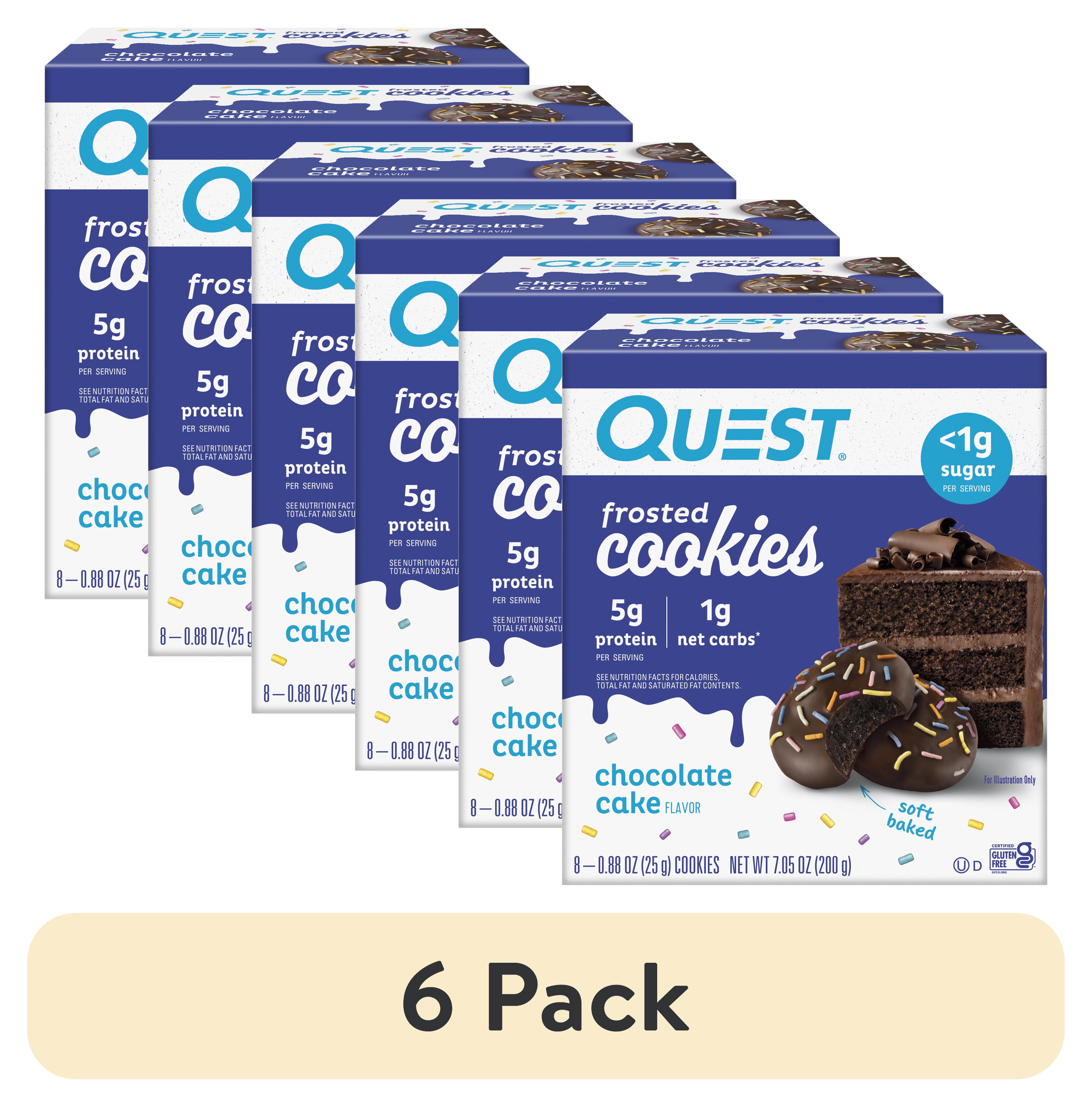 6 pack) Quest Frosted Protein Cookies, Soft Baked, Low Sugar