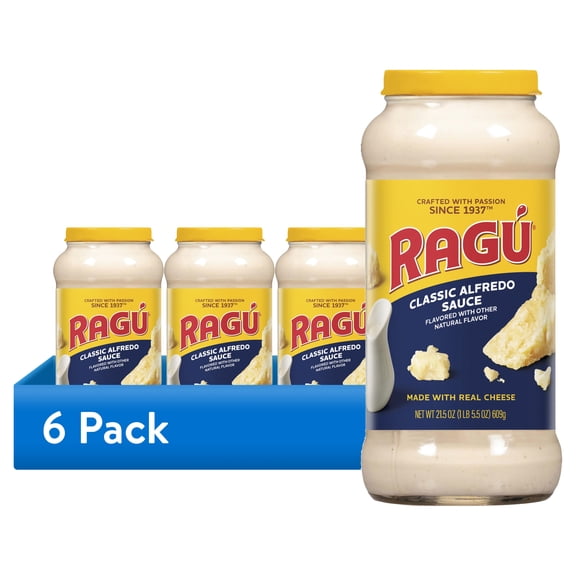 (6 pack) RAGU Classic Alfredo Sauce, 21.5 oz, White Pasta Sauce