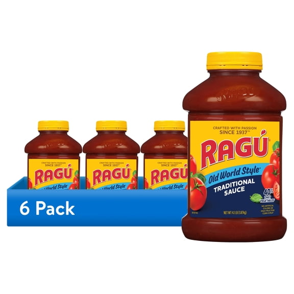(6 pack) RAGU Old World Style Traditional Spaghetti Pasta Sauce, 66 oz