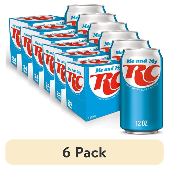 (6 pack) RC Cola Soda Pop, 12 fl oz, 24 Pack Cans