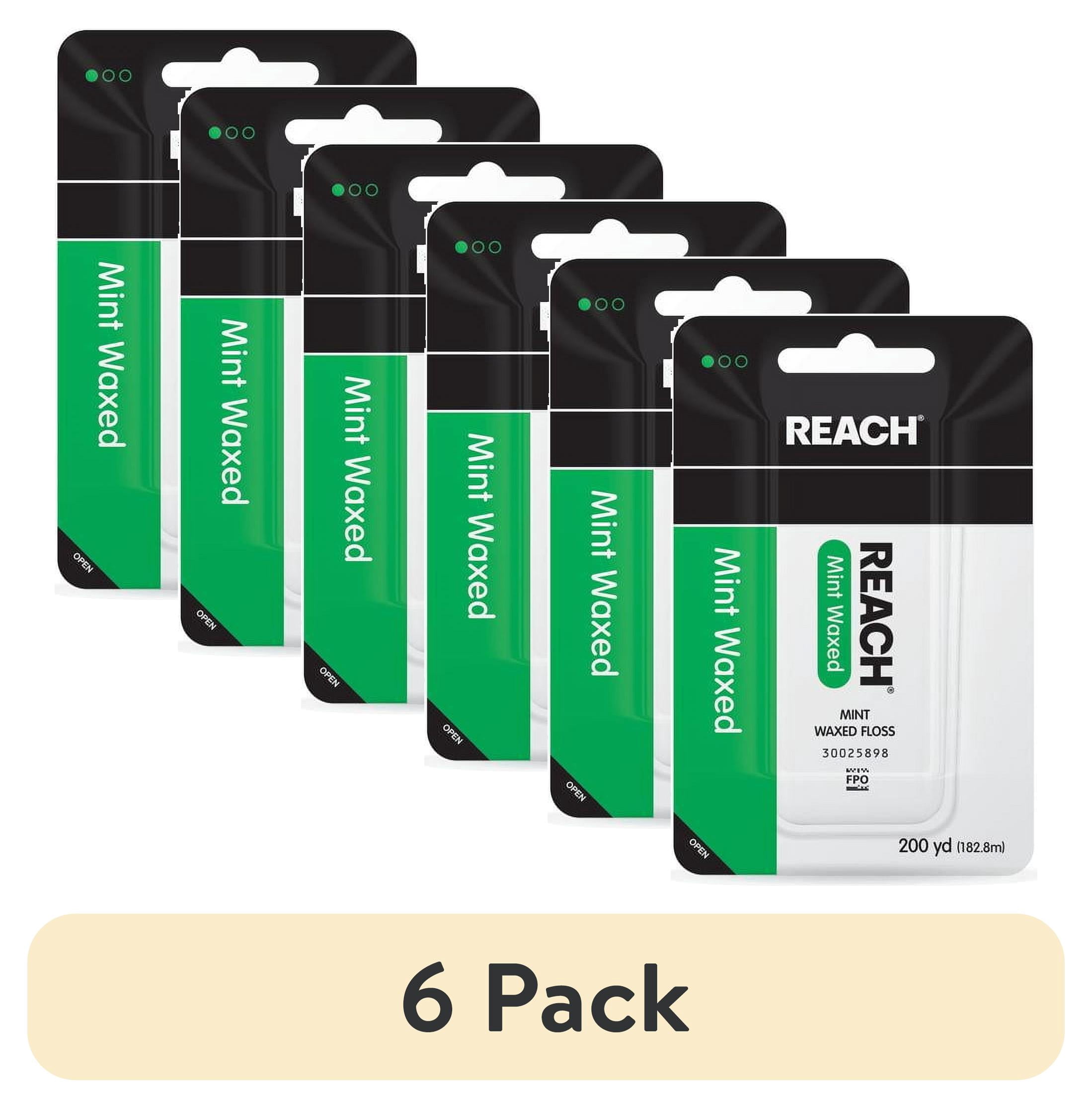 (6 pack) REACH DENTAL FLOSS MINT WAXED 200YD - Walmart.com