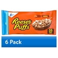 thumbnail image 1 of (6 pack) REESE'S PUFFS Breakfast Cereal, Chocolatey Peanut Butter Cereal Bag, 35 oz, 1 of 14