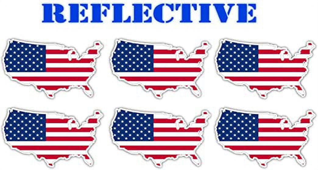 3-Pack American Flag Reflective Decals – 3M Reflective Stickers For Hard Hats, Helmets, Cars & More, 3" Size 1 thumbnail image
