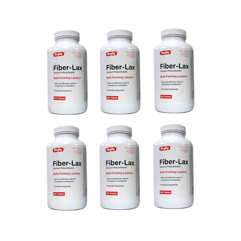 6 pack RUGBY FIBER-LAX POLYCARBO 500MG TAB CALCIUM POLYCARBOPHIL