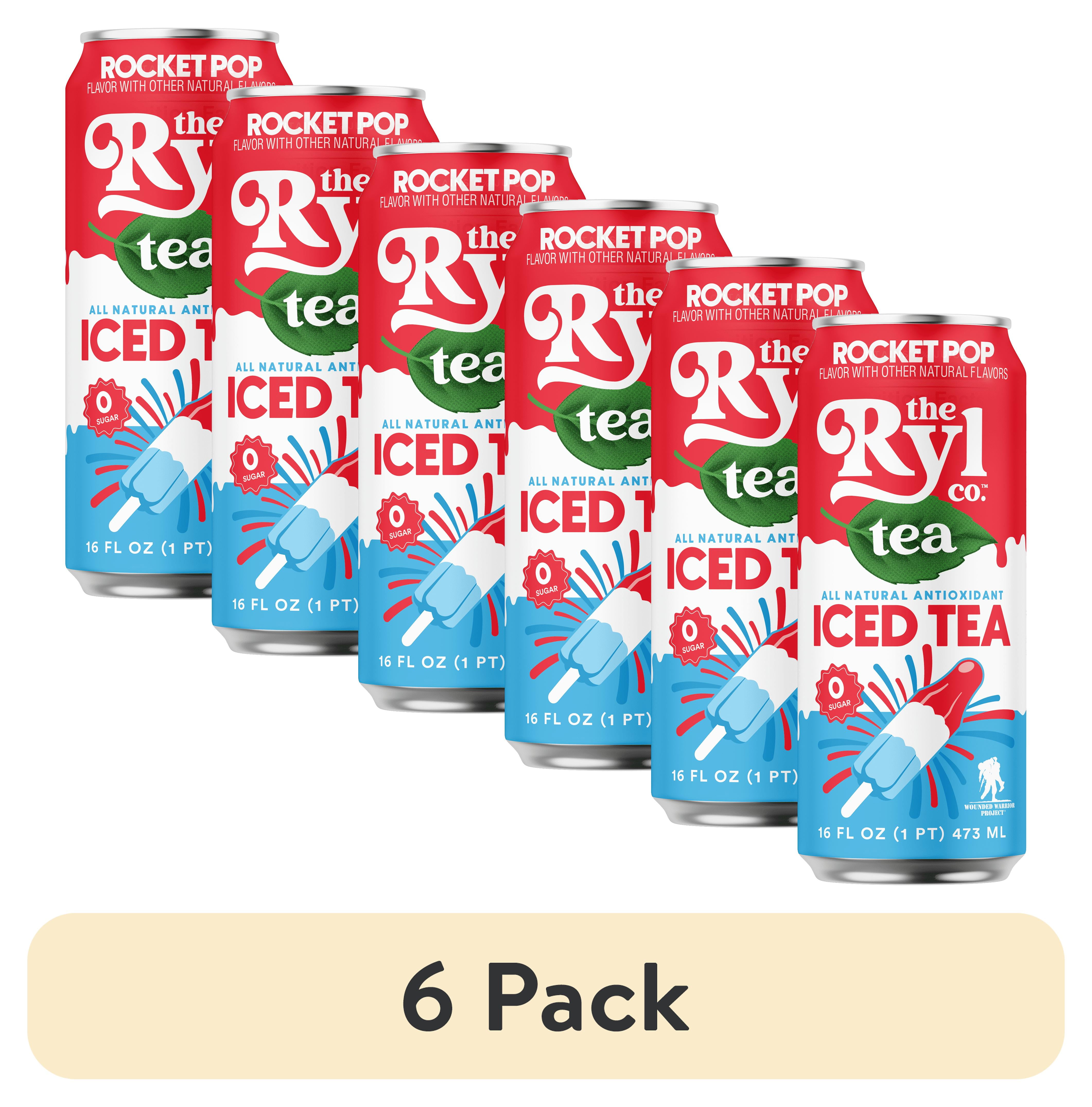 6 pack) Ryl Iced Tea Rocket Pop, Zero Sugar Antioxidant Tea, Cherry Lime  Blue Raspberry Flavor, 16 fl oz Ready-to-Drink Can - Walmart.com
