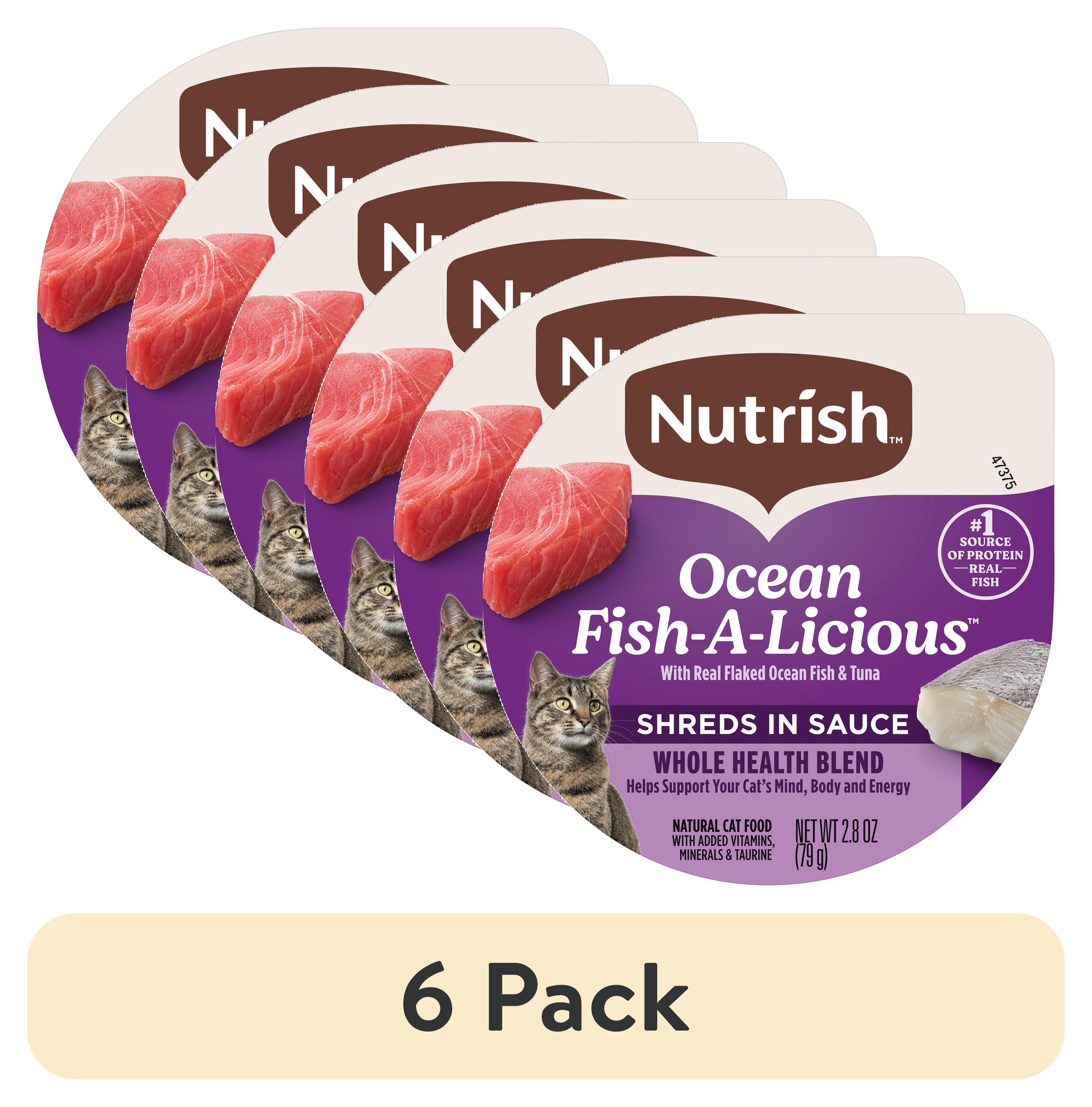 (6 pack) Rachael Ray Nutrish Natural Wet Cat Food, Grain Free, Ocean Fish-a-Licious, 2.8 oz Tub