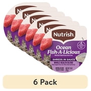 (6 pack) Rachael Ray Nutrish Natural Wet Cat Food, Grain Free, Ocean Fish-a-Licious, 2.8 oz Tub