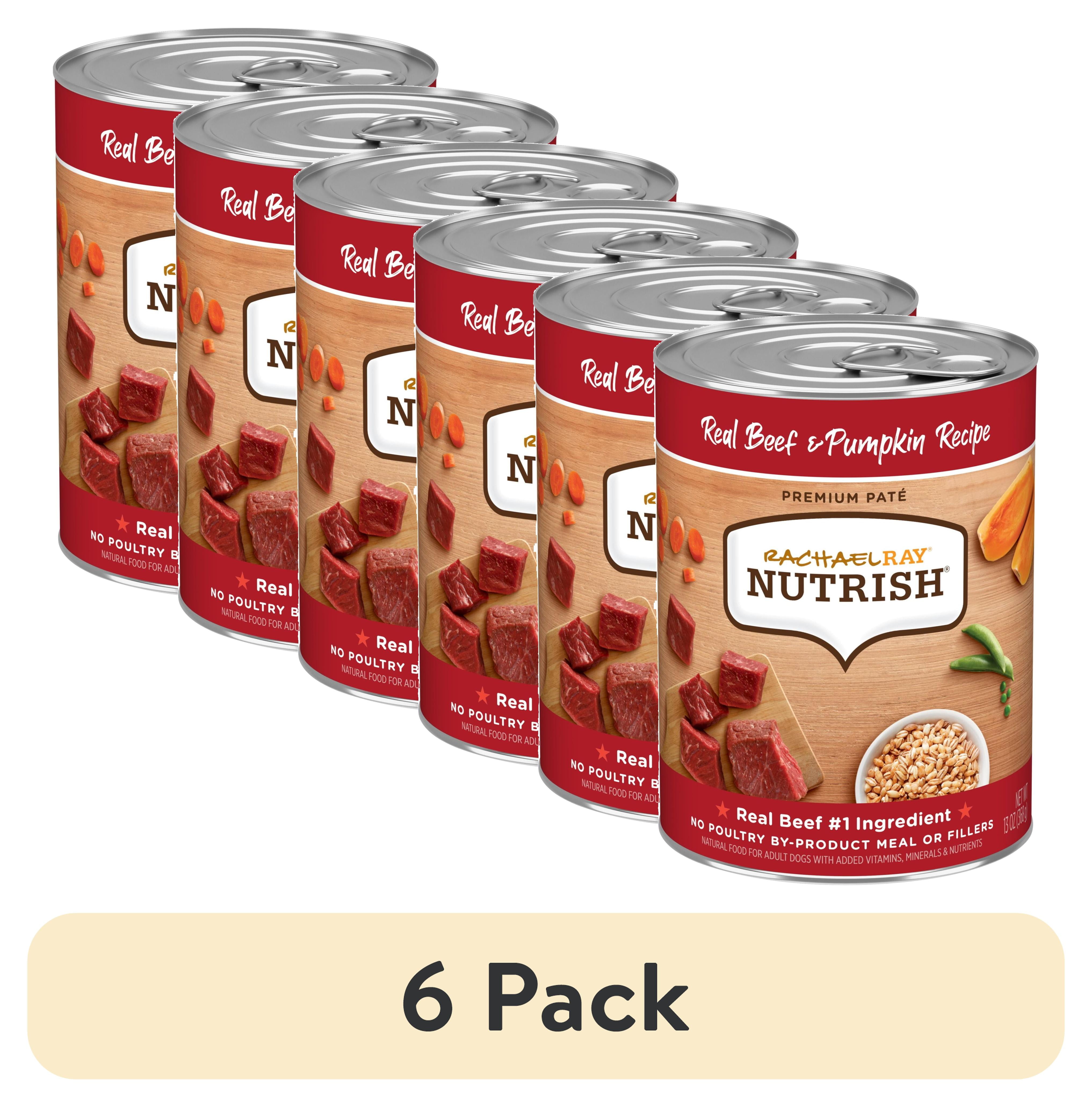 (6 pack) Nutrish Real Beef & Pumpkin Recipe Whole Health Blend Premium Paté Wet Dog Food, 13 oz. Can (Rachael Ray)