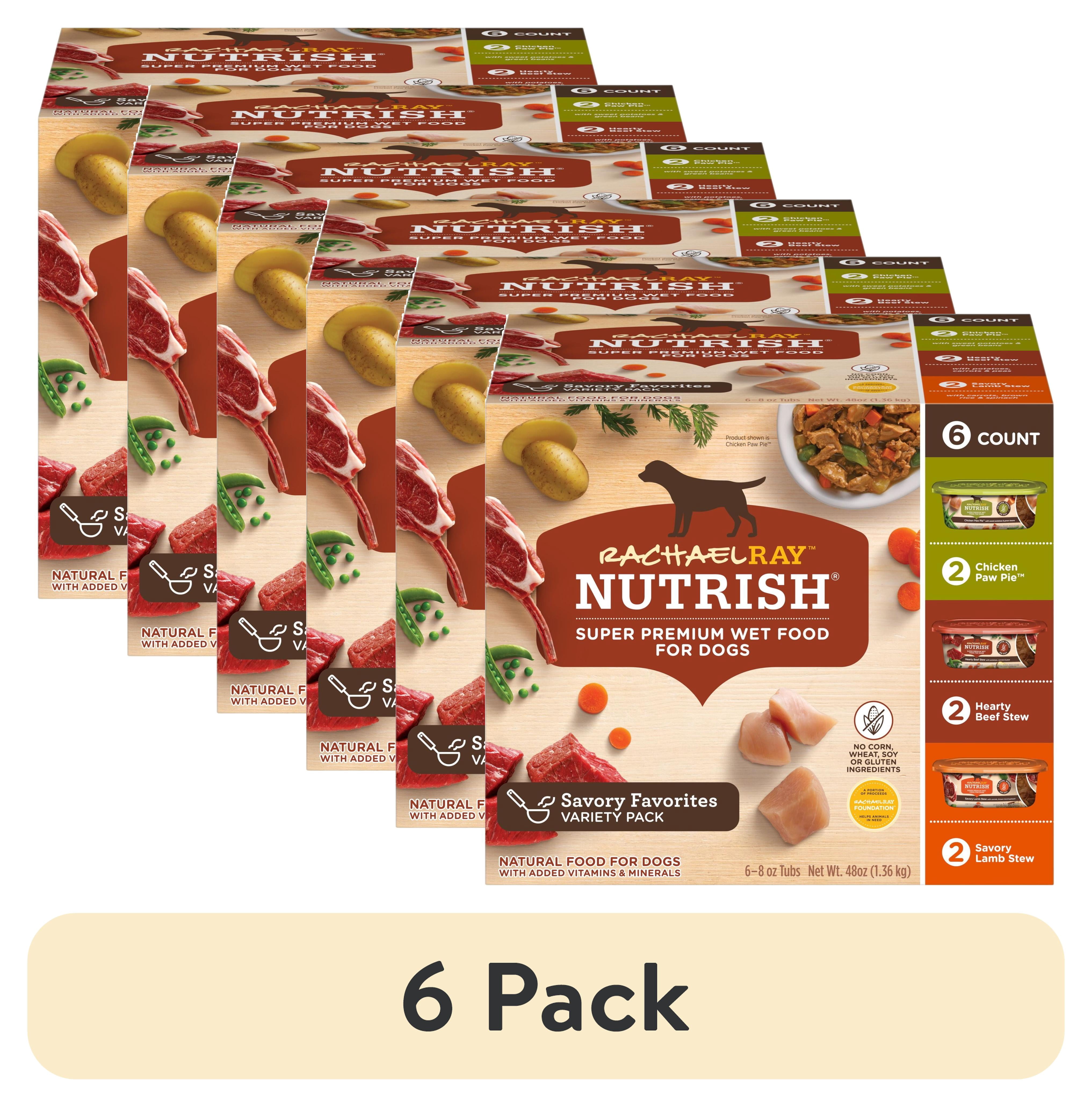 (6 pack) Rachael Ray Nutrish Savory Favorites Wet Dog Food Variety Pack, 8 oz. Tubs (Pack of 6)