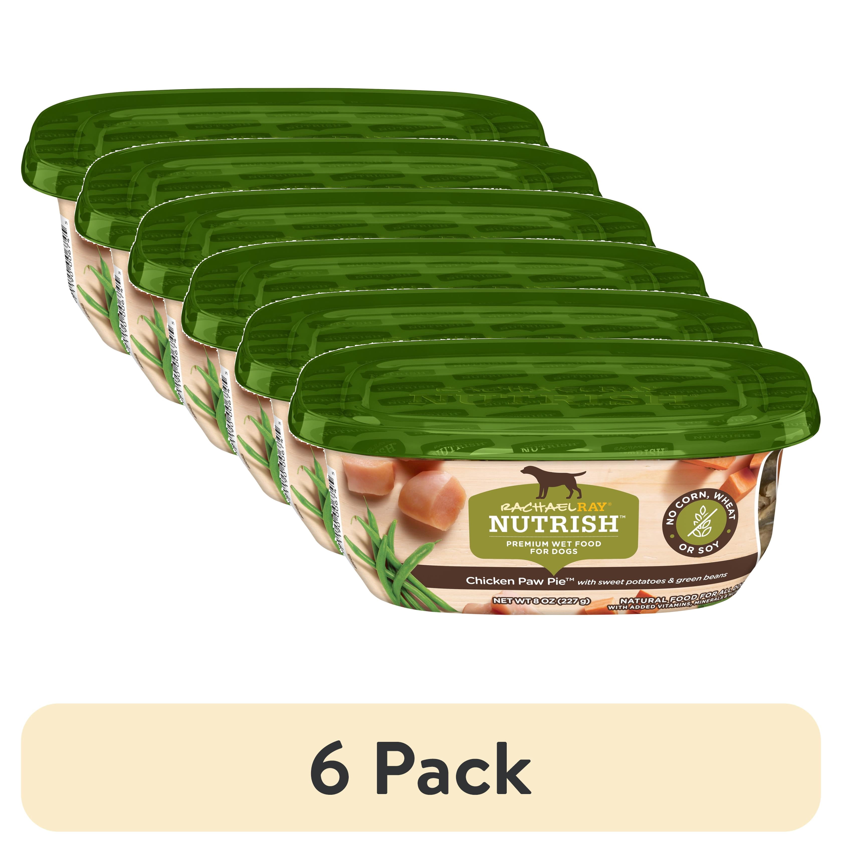 (6 pack) Rachael Ray Nutrish Wet Dog Food, Chicken Paw Pie Recipe, 8 oz. Tub