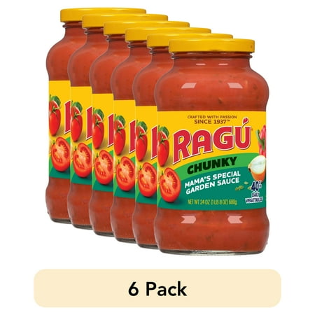 (6 pack) RAGU Chunky Mama’s Special Garden Pasta Sauce, 24 oz