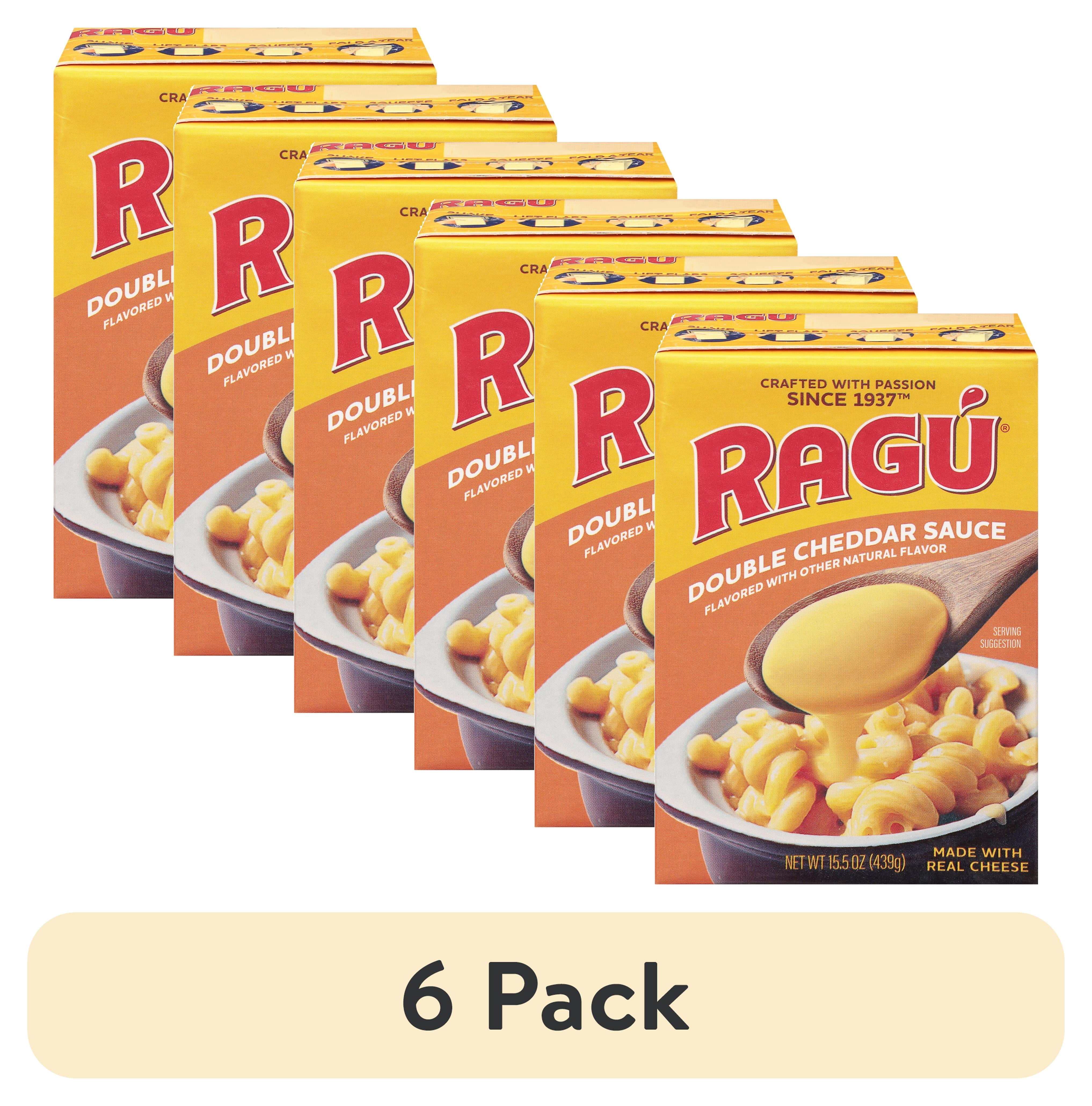 (6 pack) Ragu Double Cheddar Sauce, Made with Real Cheese, 15.5 oz Tetra pack