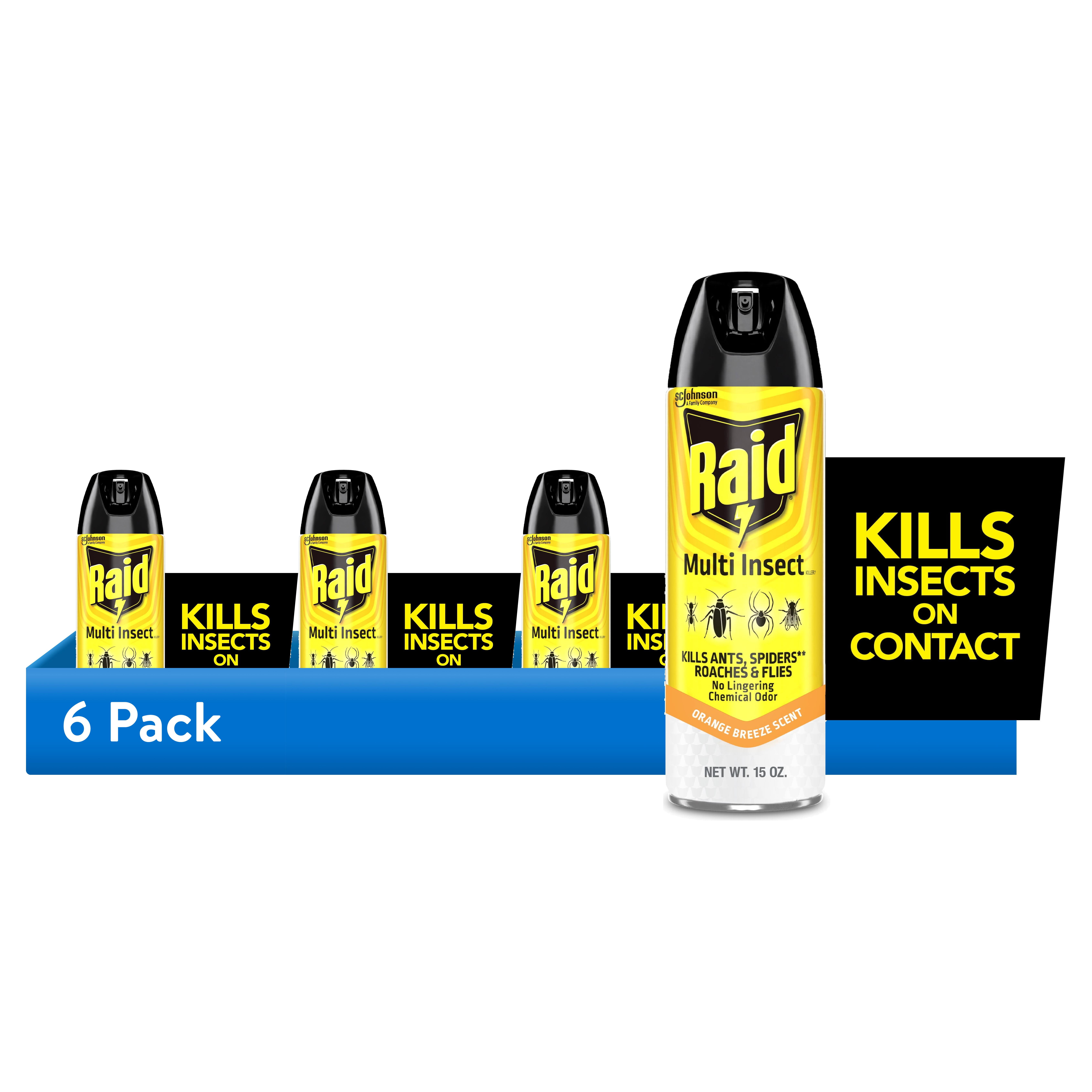 Raid Multinsect (6 pack) Raid Multi Insect Killer 7, Bug Killer Spray, Orange Breeze ...