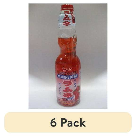 (6 pack) Ramune Soda Strawberry 200ml Shirakiku