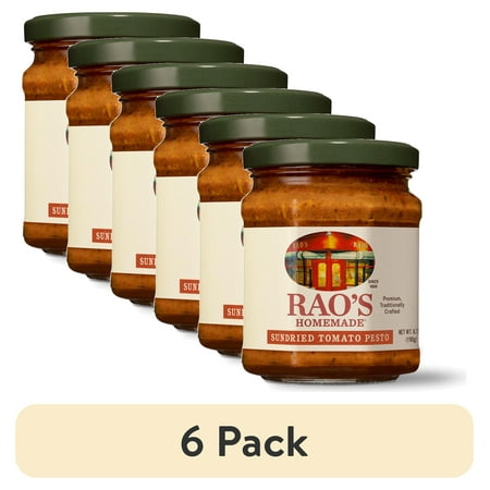 (6 pack) Rao's Homemade Sun Dried Tomato Pesto, Traditional Italian Pesto Sauce for Pasta and Lasagna, 6.7 Oz