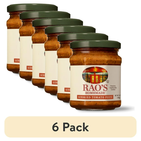 (6 pack) Rao's Homemade Sun Dried Tomato Pesto, Traditional Italian Pesto Sauce for Pasta and Lasagna, 6.7 Oz