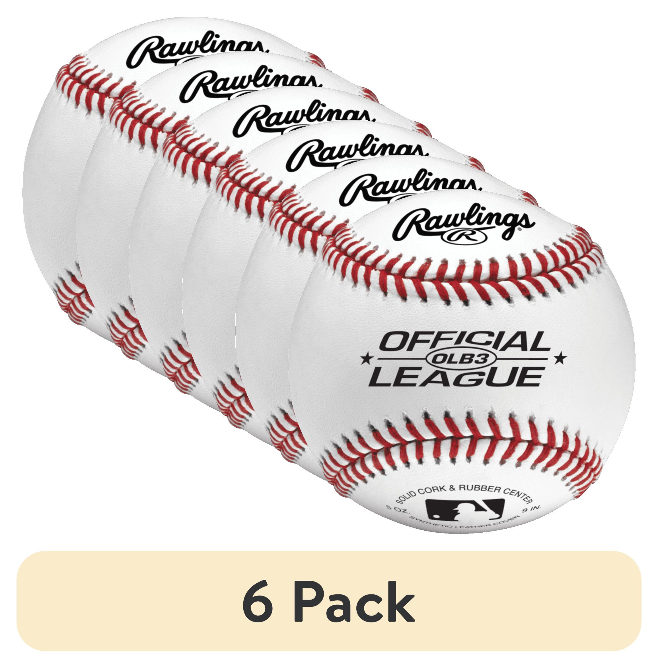 (6 pack) Rawlings OLB3 Official League Recreational Use Baseball, Single Ball