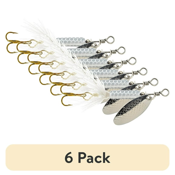 (6 pack) Ready 2 Fish Spinner Spoon White Scale, 1/16oz & 1/8oz, Fishing Spoons