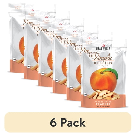 (6 pack) ReadyWise Simple Kitchen Freeze-Dried Peaches