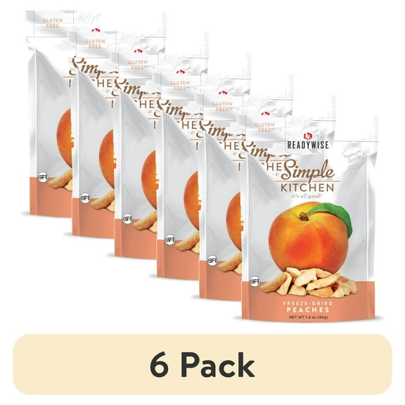 (6 pack) ReadyWise Simple Kitchen Freeze-Dried Peaches