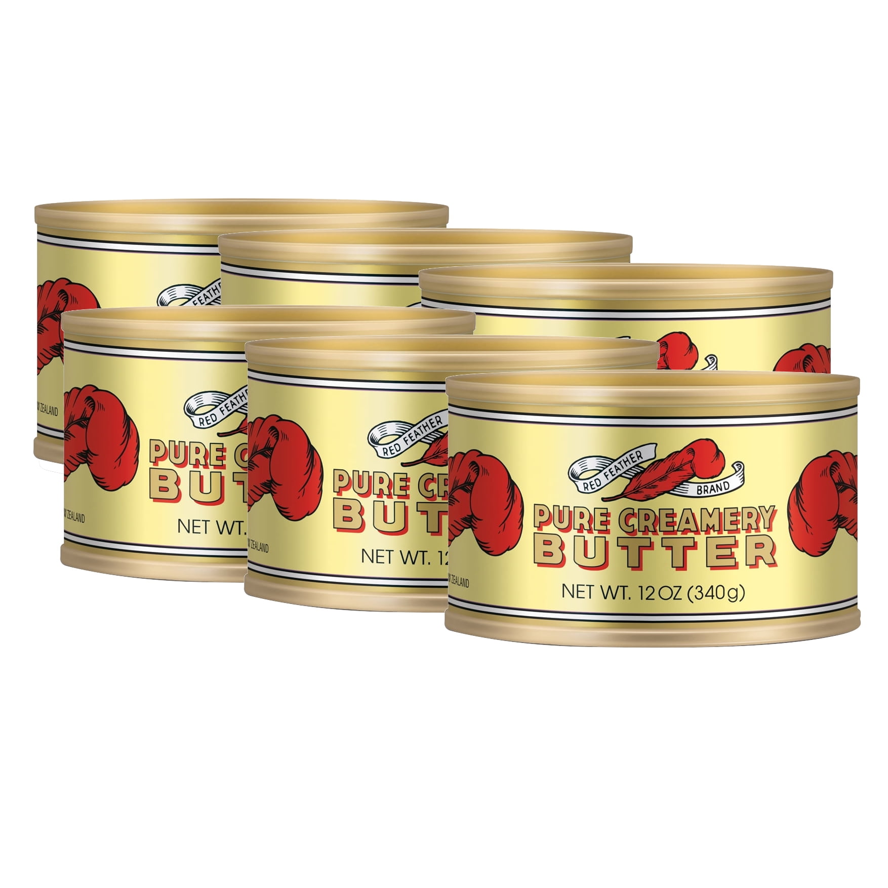 (6 pack) Red Feather Brand Pure Creamery Butter, 12 oz Can